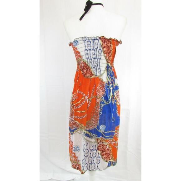 Romantic Sini Halter Multi-Color Wrinkle Free Summer Sun Dress Medium M 500 - Picture 2 of 2